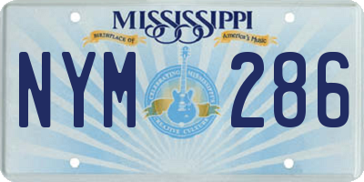 MS license plate NYM286