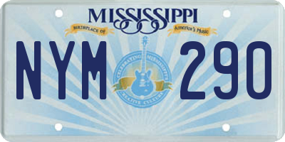 MS license plate NYM290