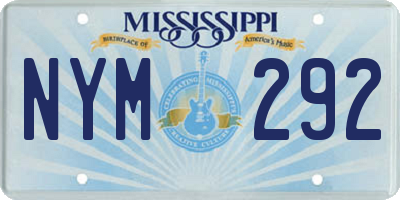 MS license plate NYM292