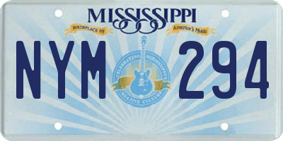 MS license plate NYM294