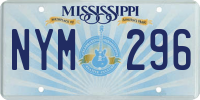 MS license plate NYM296