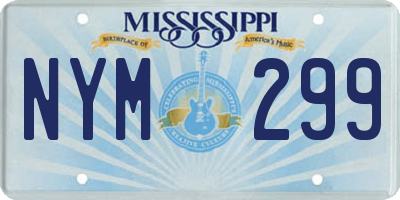 MS license plate NYM299