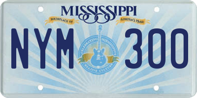 MS license plate NYM300