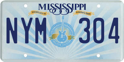 MS license plate NYM304