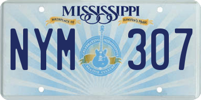 MS license plate NYM307