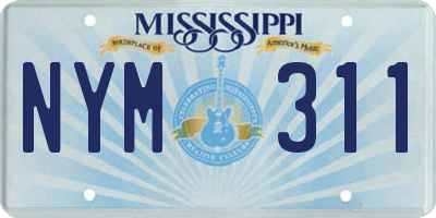 MS license plate NYM311