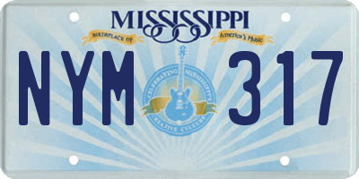 MS license plate NYM317