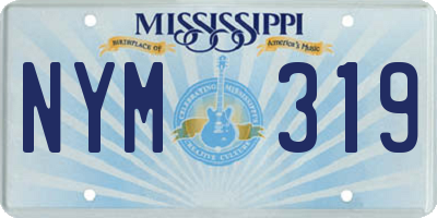 MS license plate NYM319
