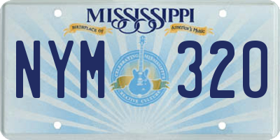 MS license plate NYM320