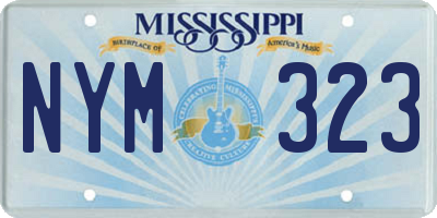 MS license plate NYM323