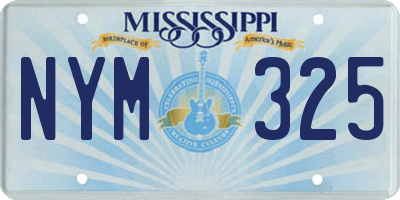 MS license plate NYM325