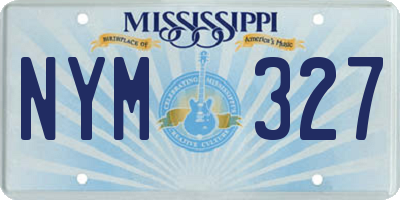 MS license plate NYM327