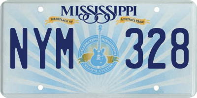 MS license plate NYM328
