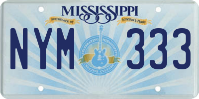 MS license plate NYM333