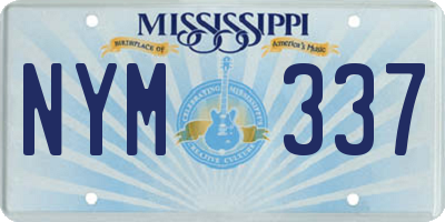 MS license plate NYM337