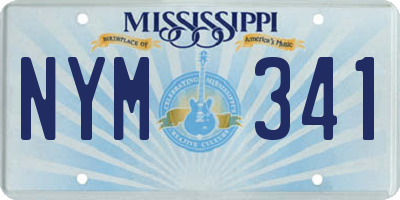 MS license plate NYM341