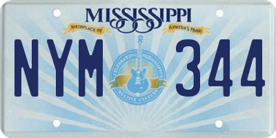 MS license plate NYM344