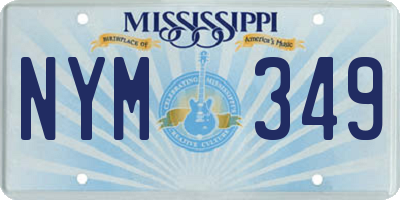 MS license plate NYM349