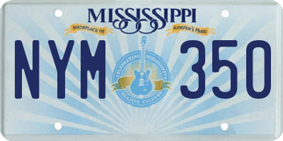 MS license plate NYM350
