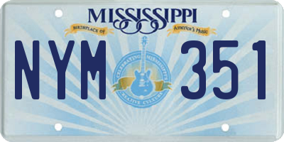 MS license plate NYM351