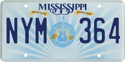 MS license plate NYM364