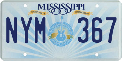 MS license plate NYM367
