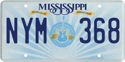 MS license plate NYM368