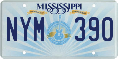 MS license plate NYM390