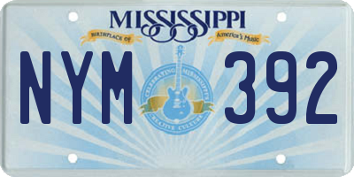 MS license plate NYM392