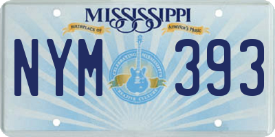 MS license plate NYM393