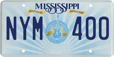 MS license plate NYM400