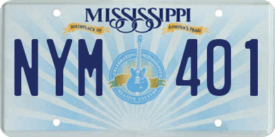 MS license plate NYM401