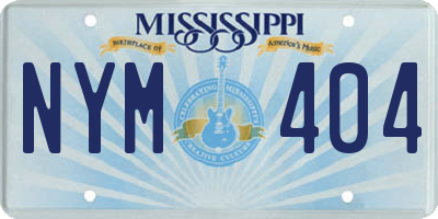 MS license plate NYM404