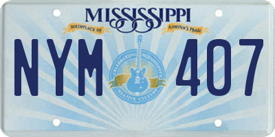 MS license plate NYM407