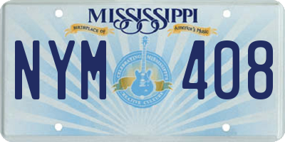 MS license plate NYM408