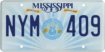 MS license plate NYM409