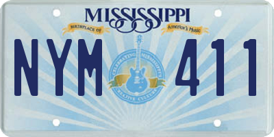 MS license plate NYM411