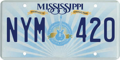 MS license plate NYM420