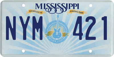MS license plate NYM421