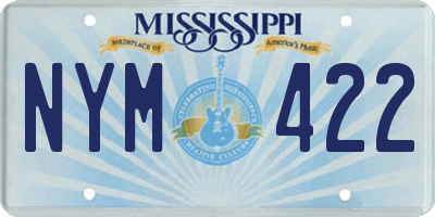 MS license plate NYM422