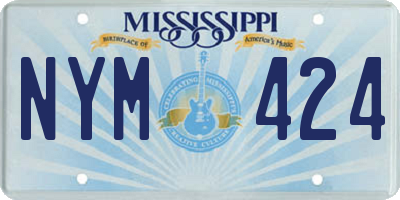 MS license plate NYM424