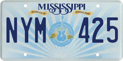 MS license plate NYM425