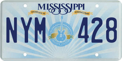 MS license plate NYM428