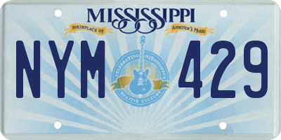 MS license plate NYM429