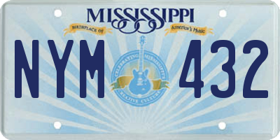 MS license plate NYM432