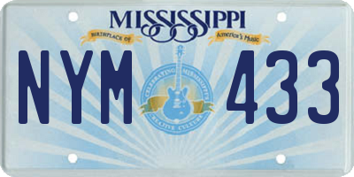 MS license plate NYM433