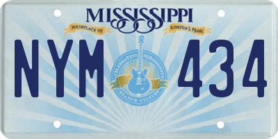 MS license plate NYM434