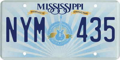 MS license plate NYM435
