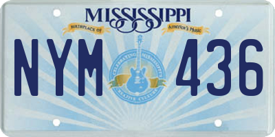 MS license plate NYM436