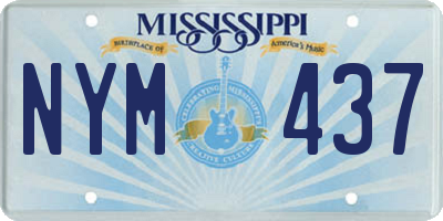 MS license plate NYM437